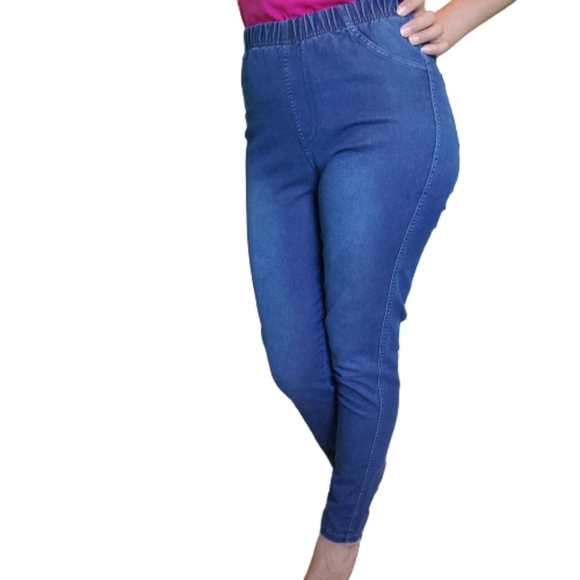 Calzedonia High Waisted Skinny Blue Denim Pants Jeans Sz M - Picture 3 of 9